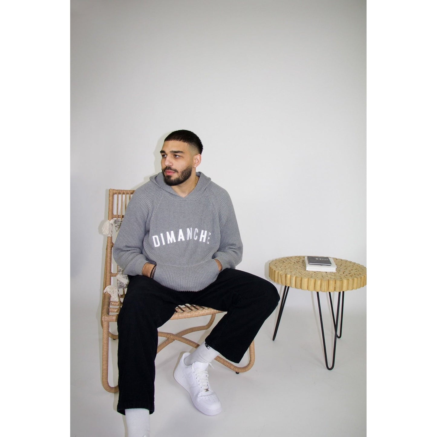 Knitted Hoodie - Gray