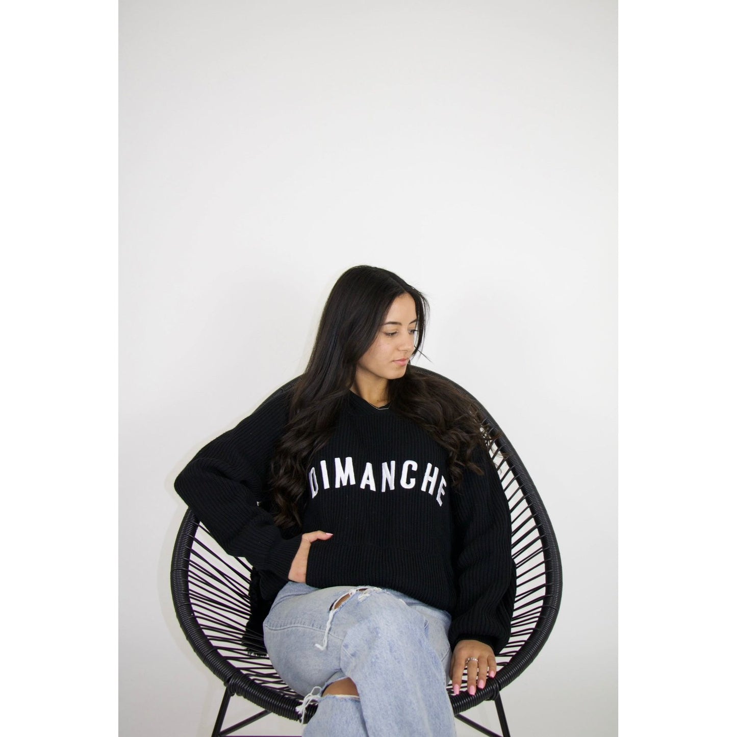 Knitted Hoodie - Black