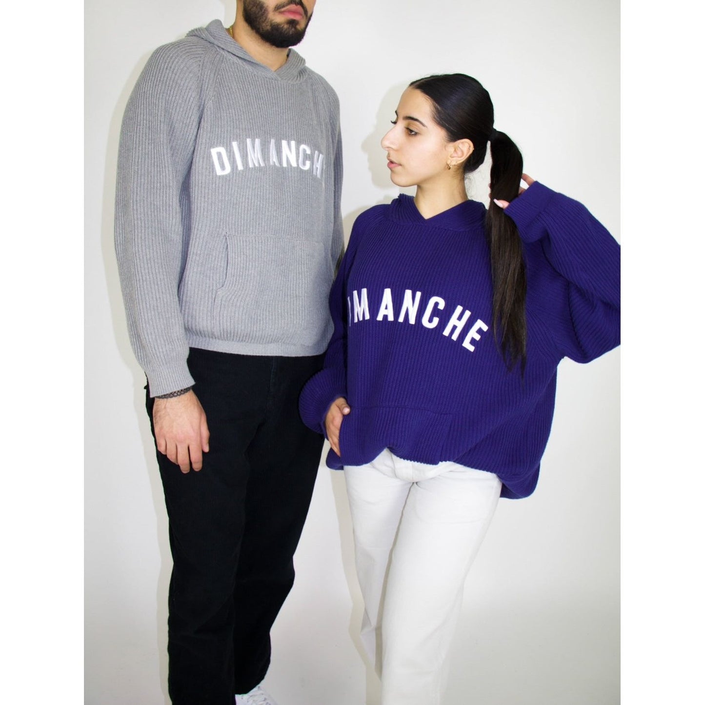 Knitted Hoodie - Navy Blue