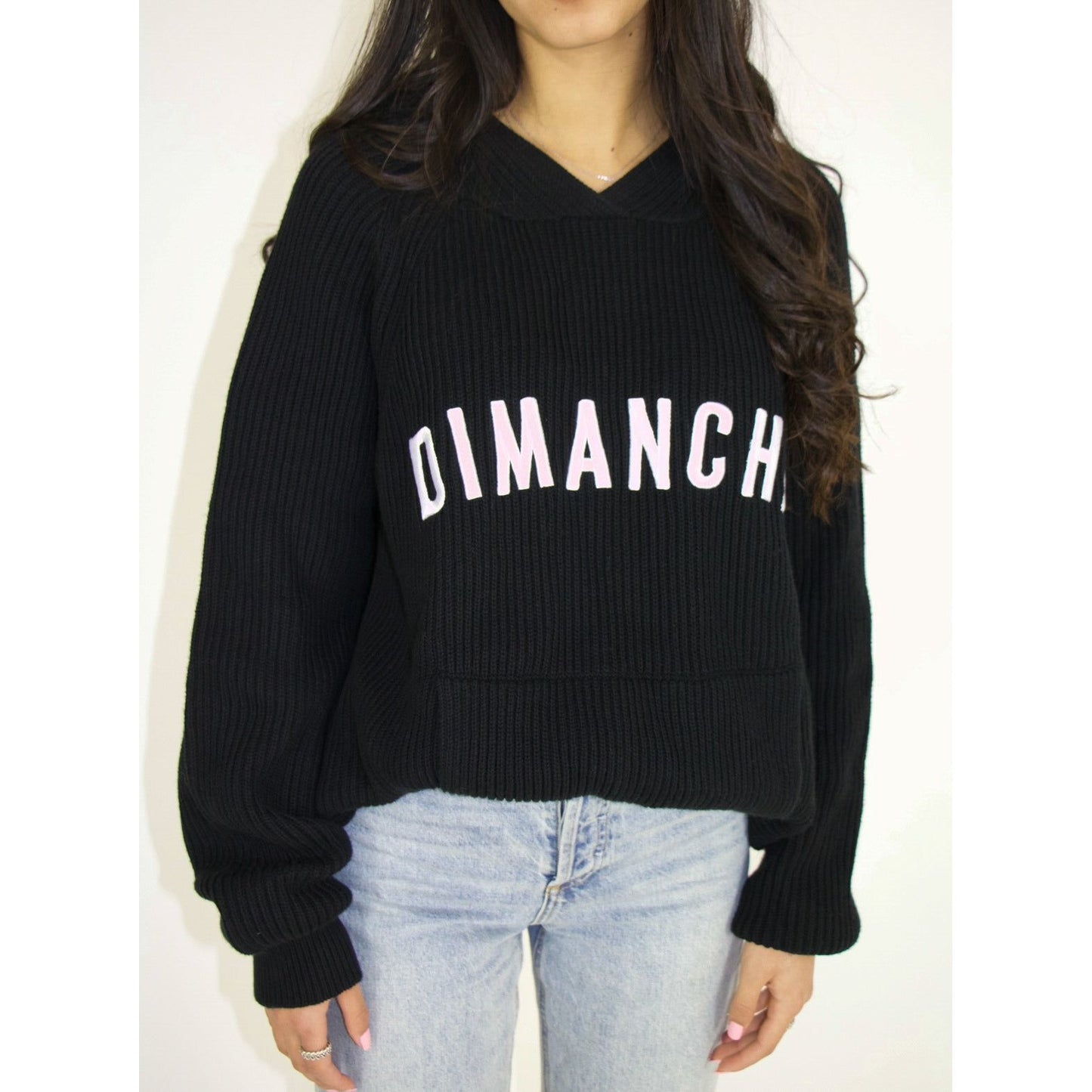 Knitted Hoodie - Black