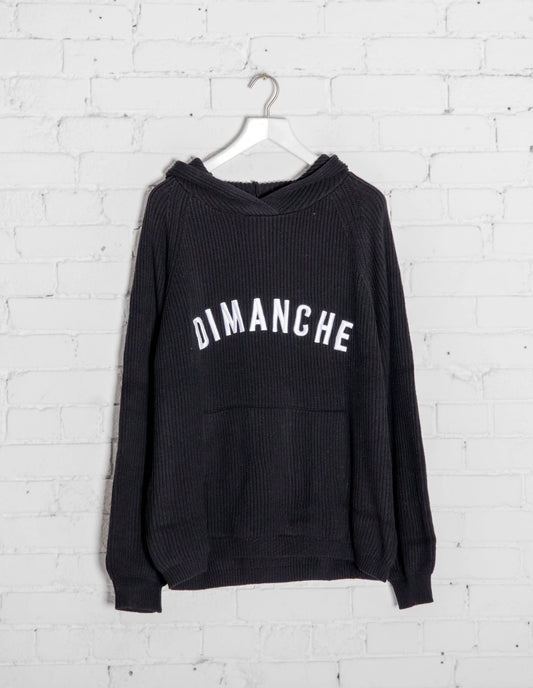 Knitted Hoodie - Black