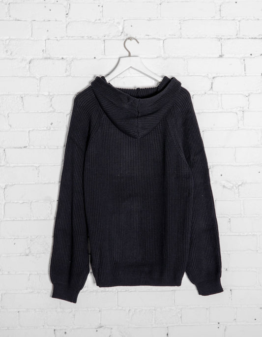 Knitted Hoodie - Black