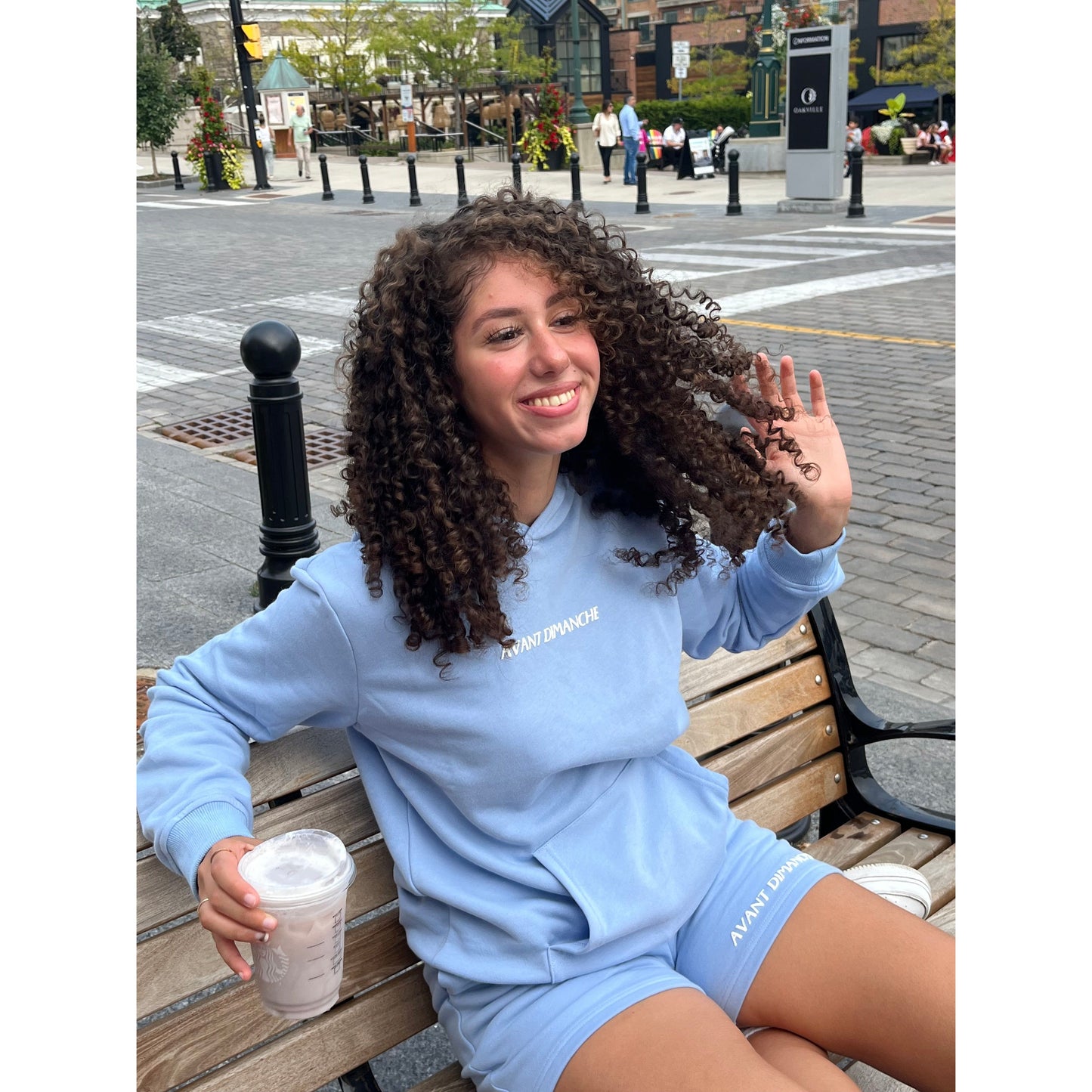 Pretty Girls Live in Sweats Shorts - Sky Blue