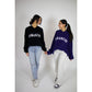 Knitted Hoodie - Navy Blue